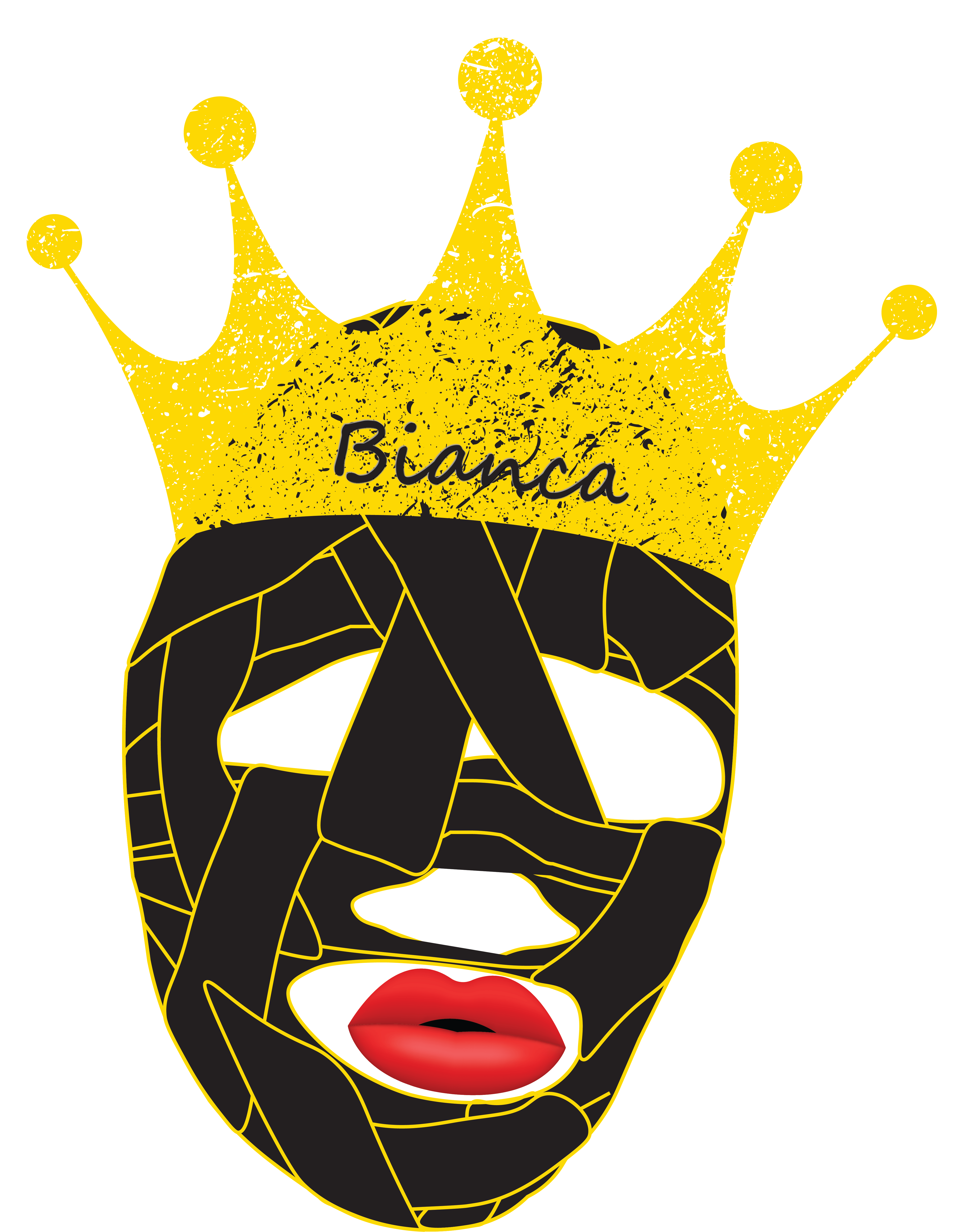 Gold Bianca crown mask mark